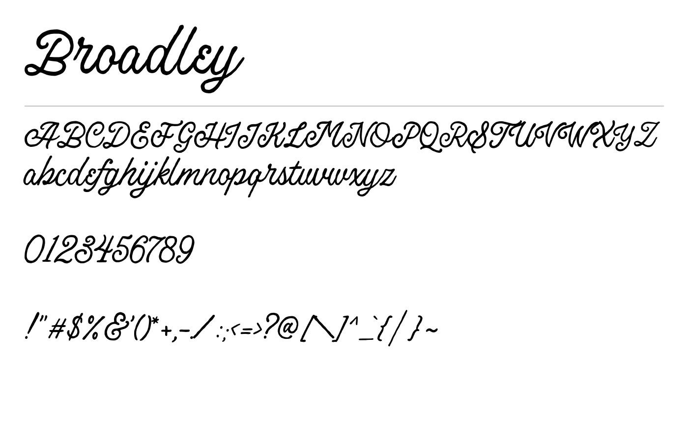 Broadley Font preview