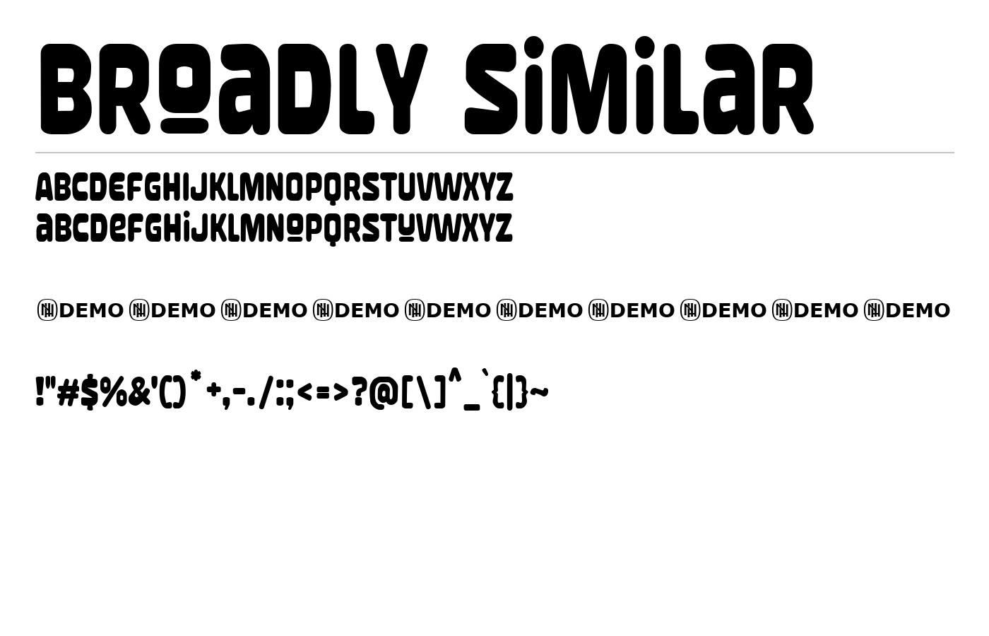 Broadly Similar Font preview