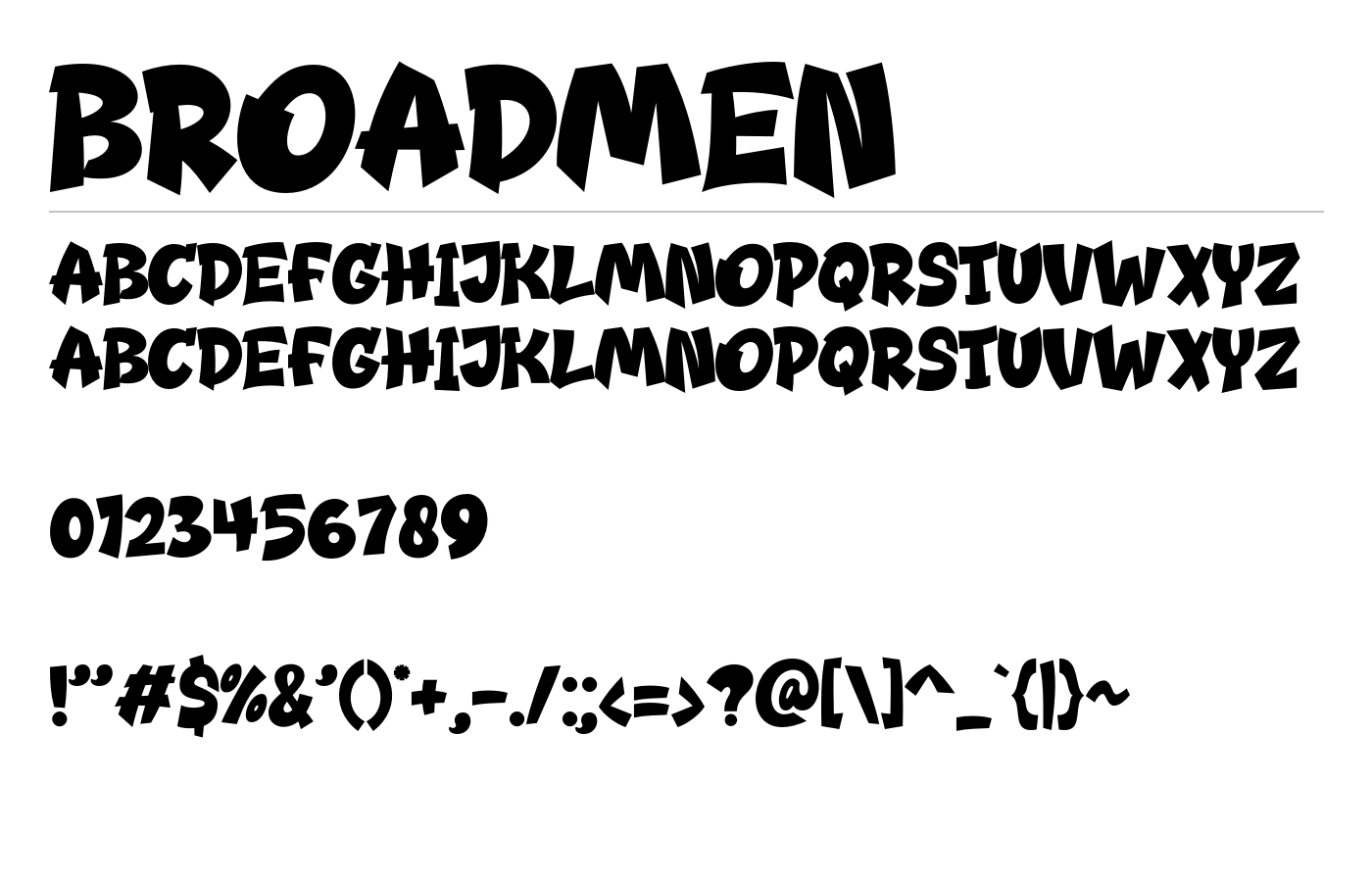 Broadmen Font preview