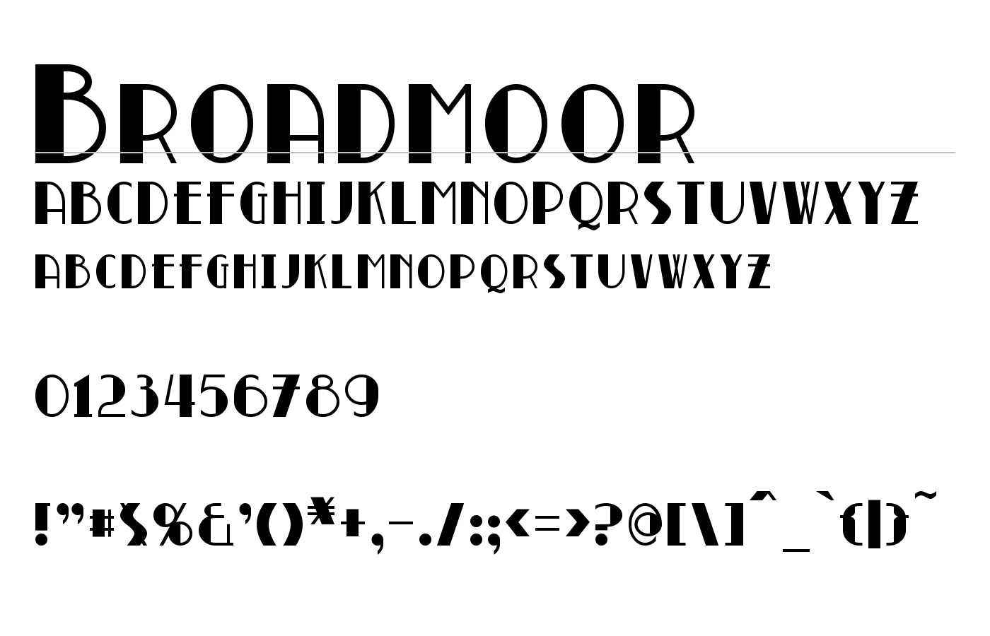 Broadmoor Font preview