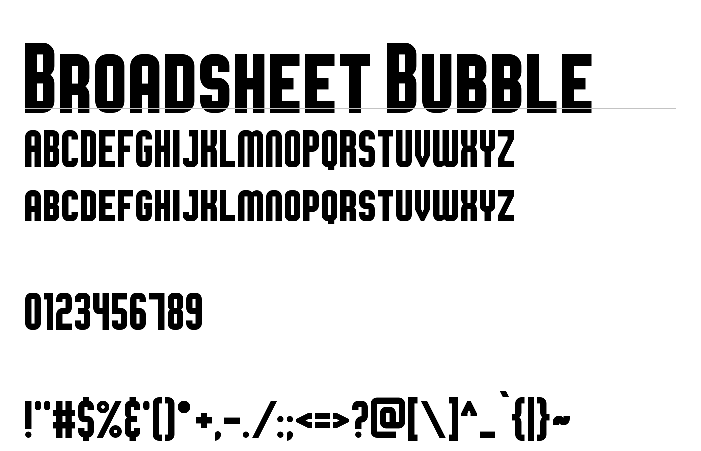 Broadsheet Bubble Font preview