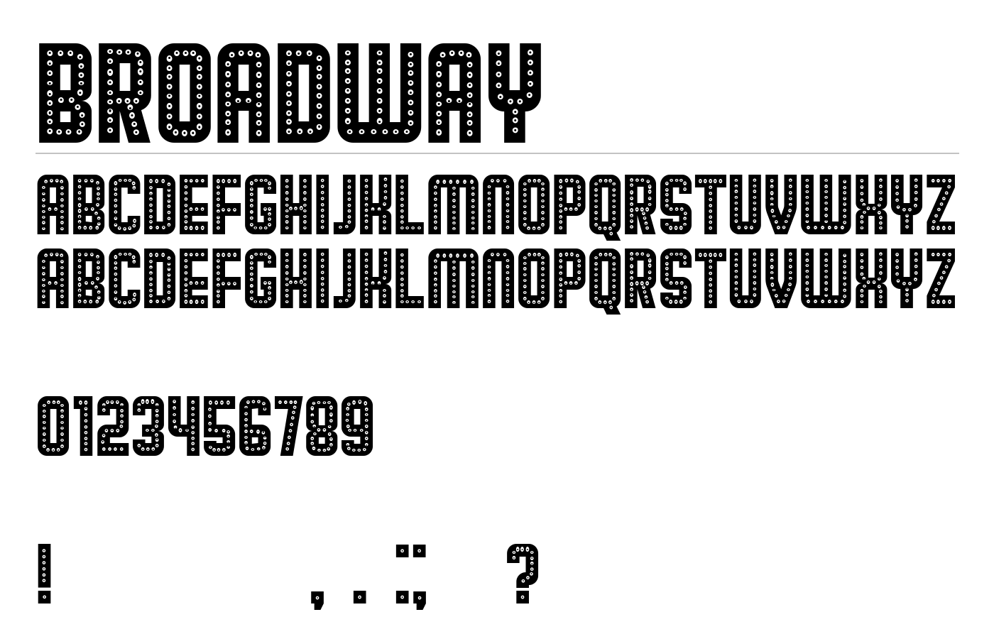 Broadway Font preview