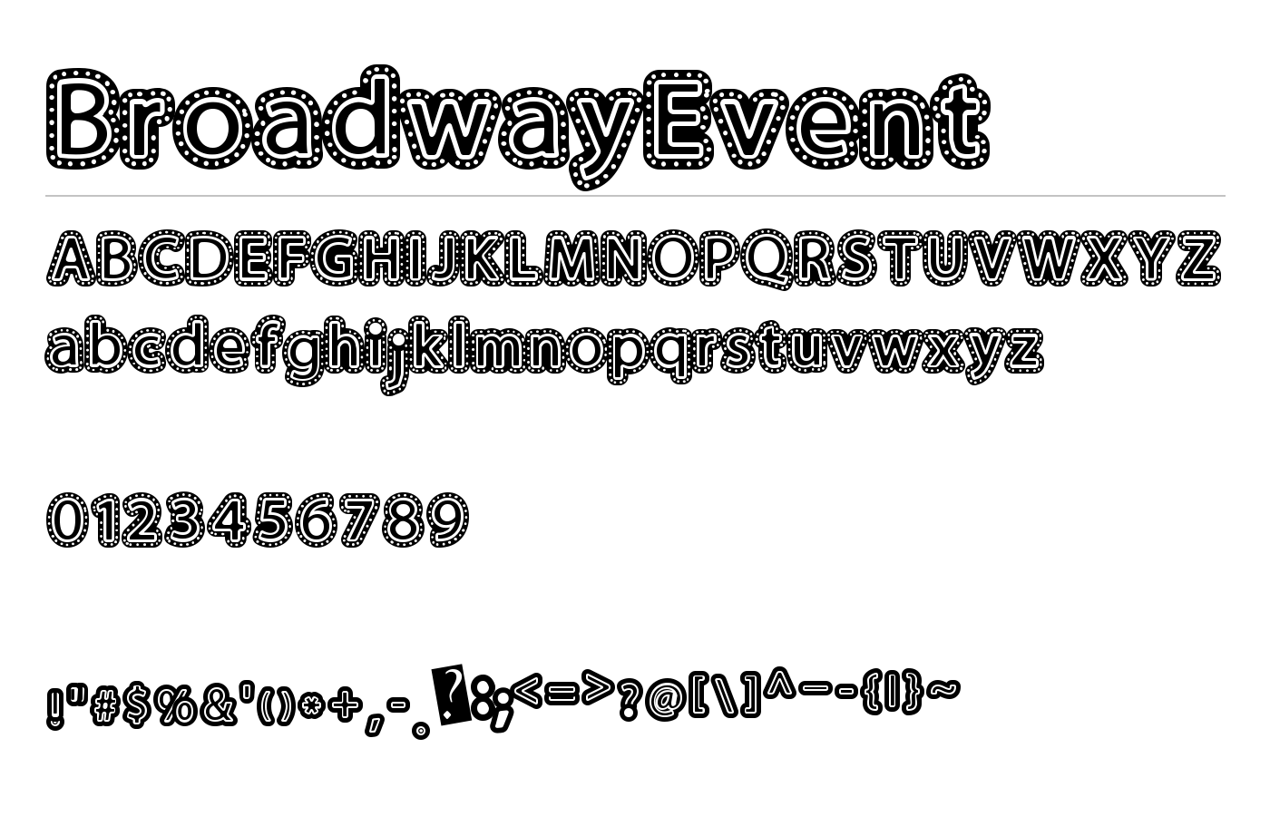 BroadwayEvent Font preview