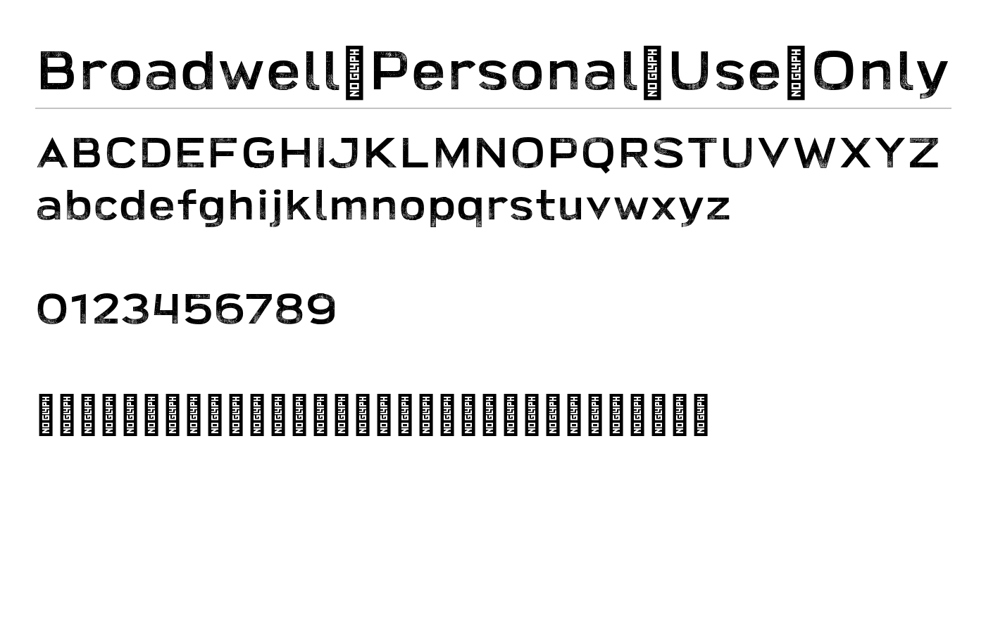 Broadwell-Personal-Use-Only Font preview