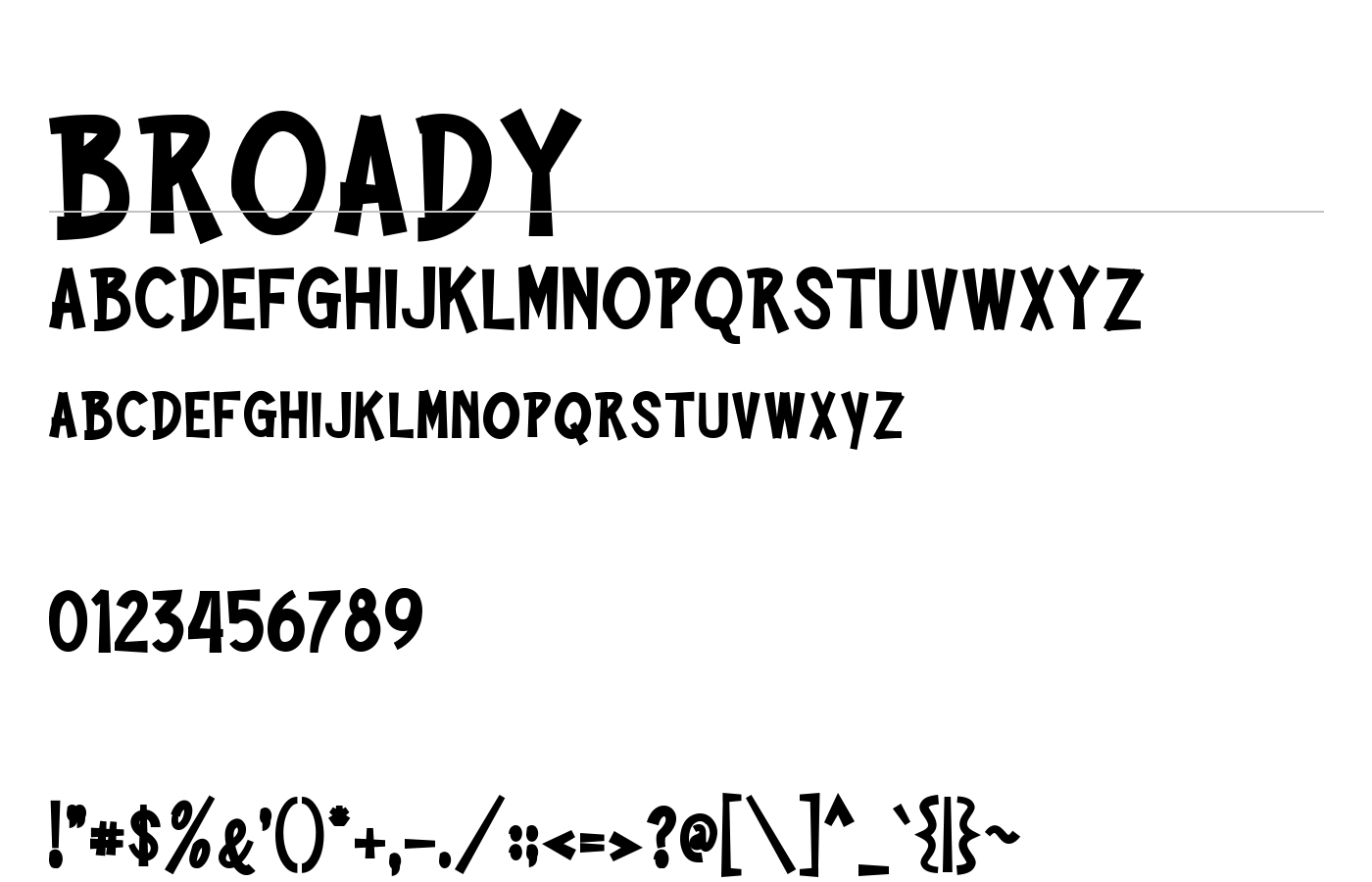 Broady Font preview