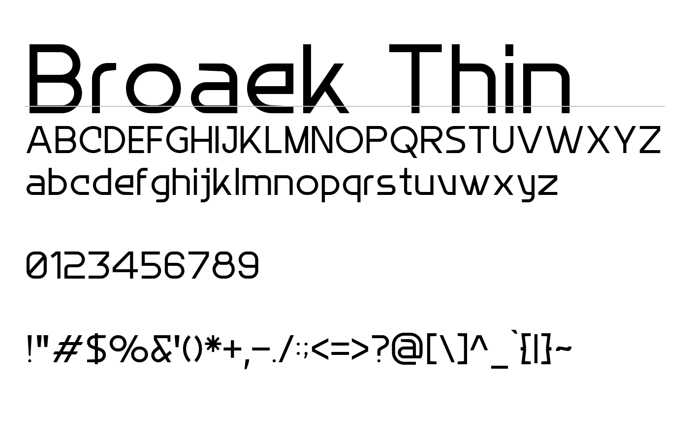 Broaek Font preview