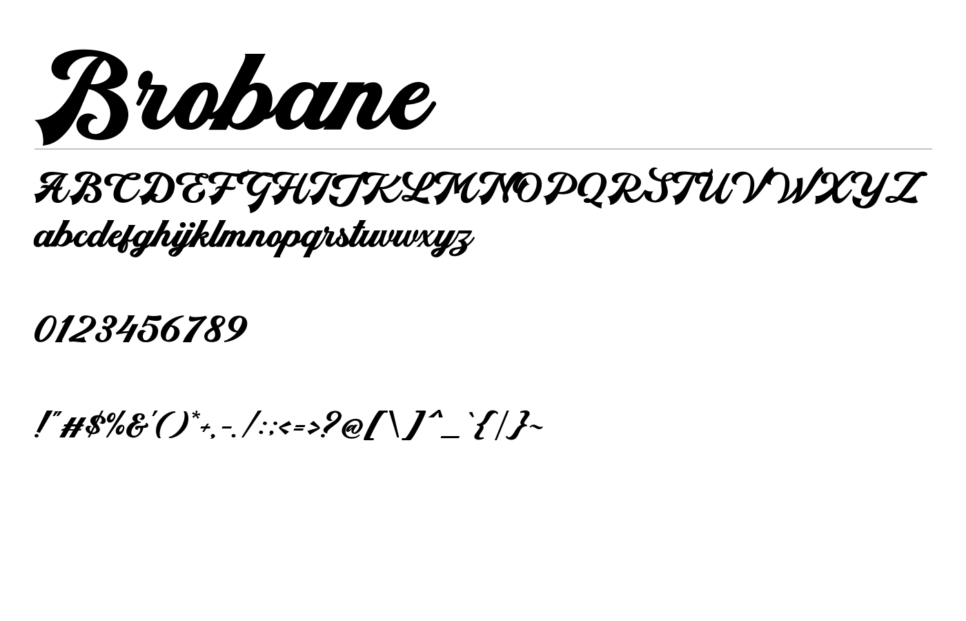 Brobane Font preview