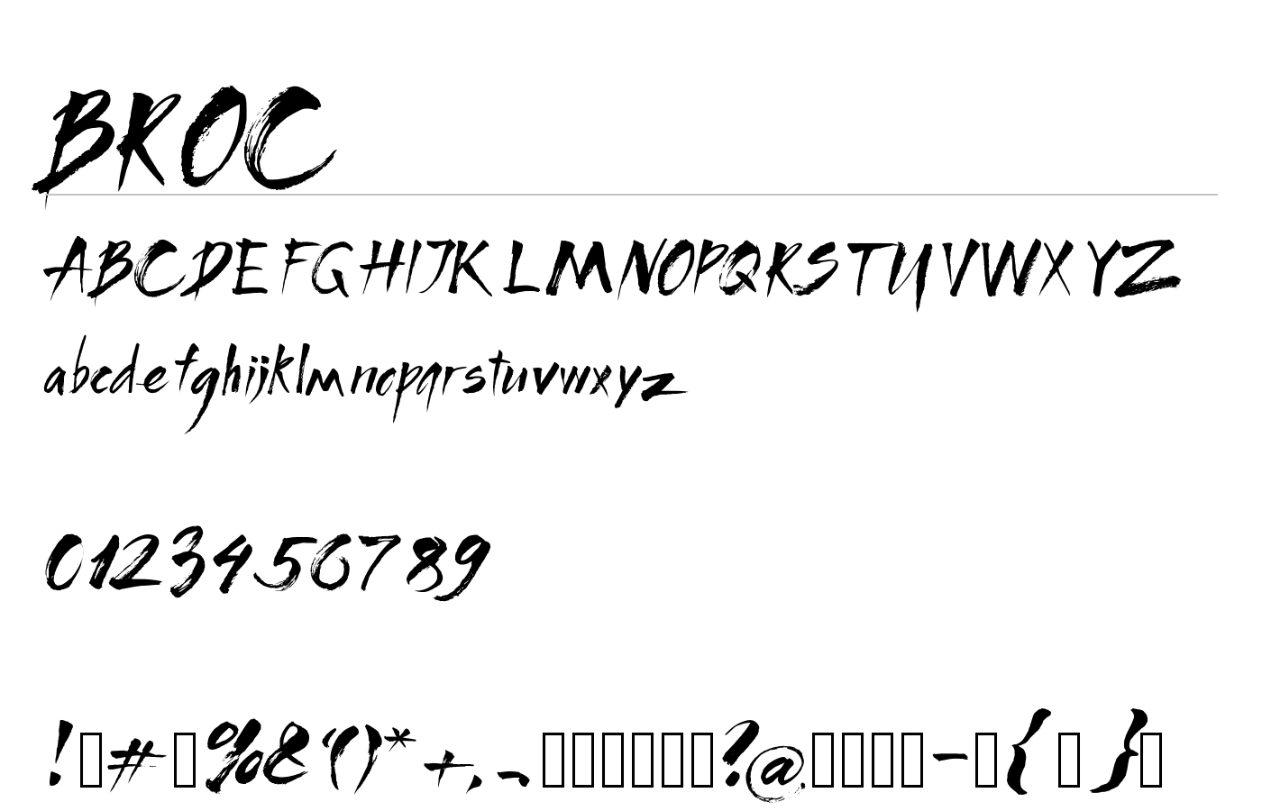 BROC Font preview