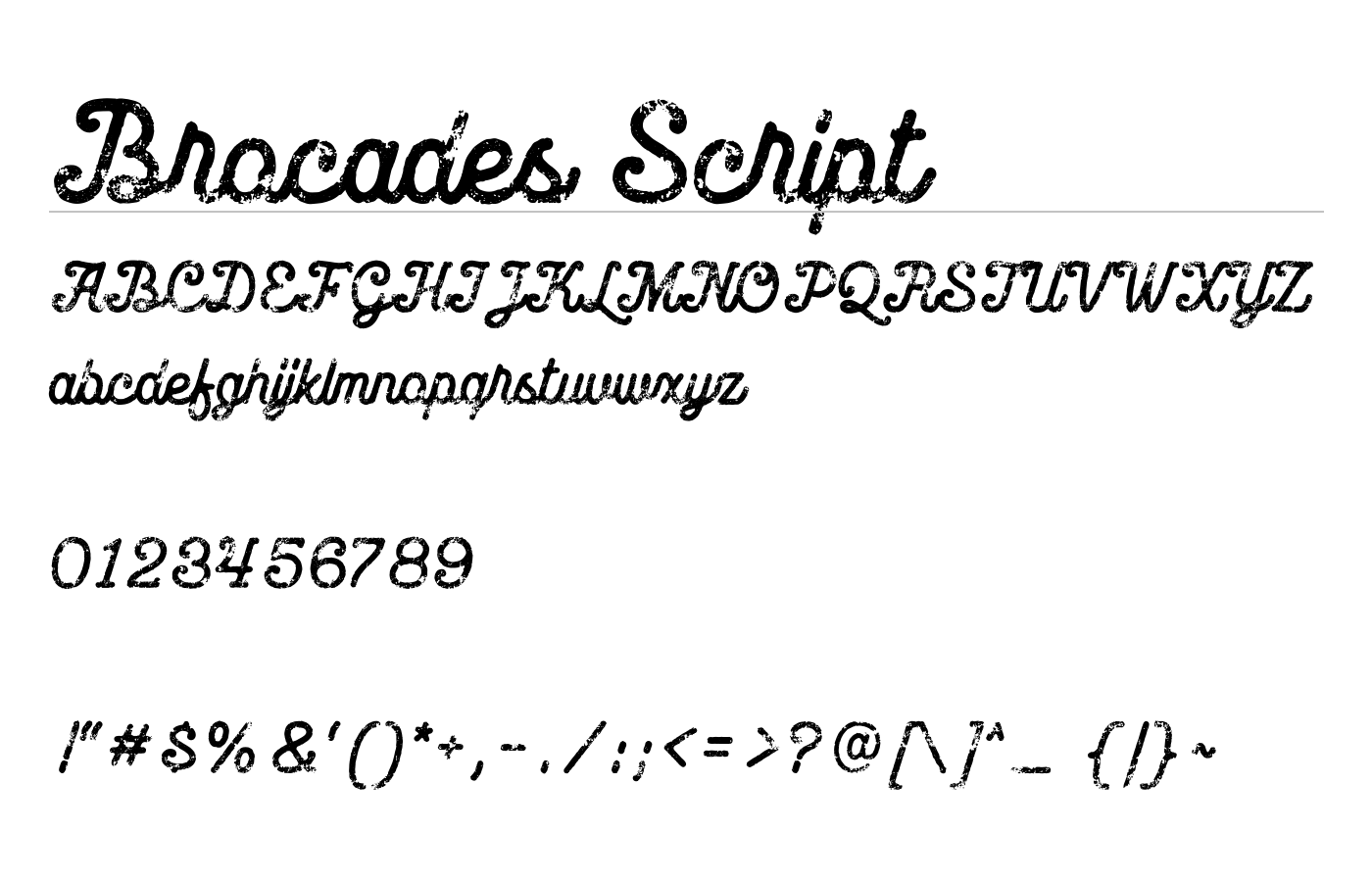 Brocades Script Font preview