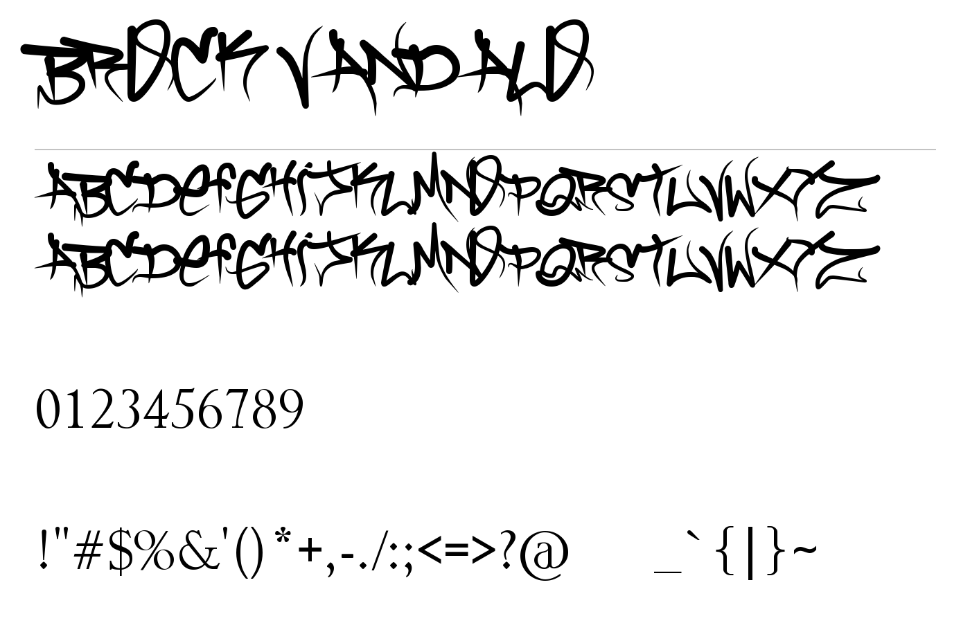Brock Vandalo Font preview