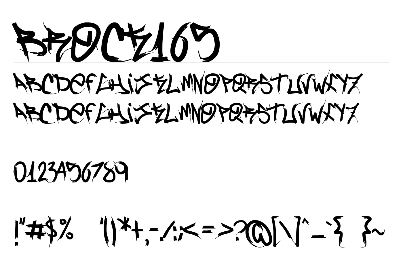 Brock165 Font preview