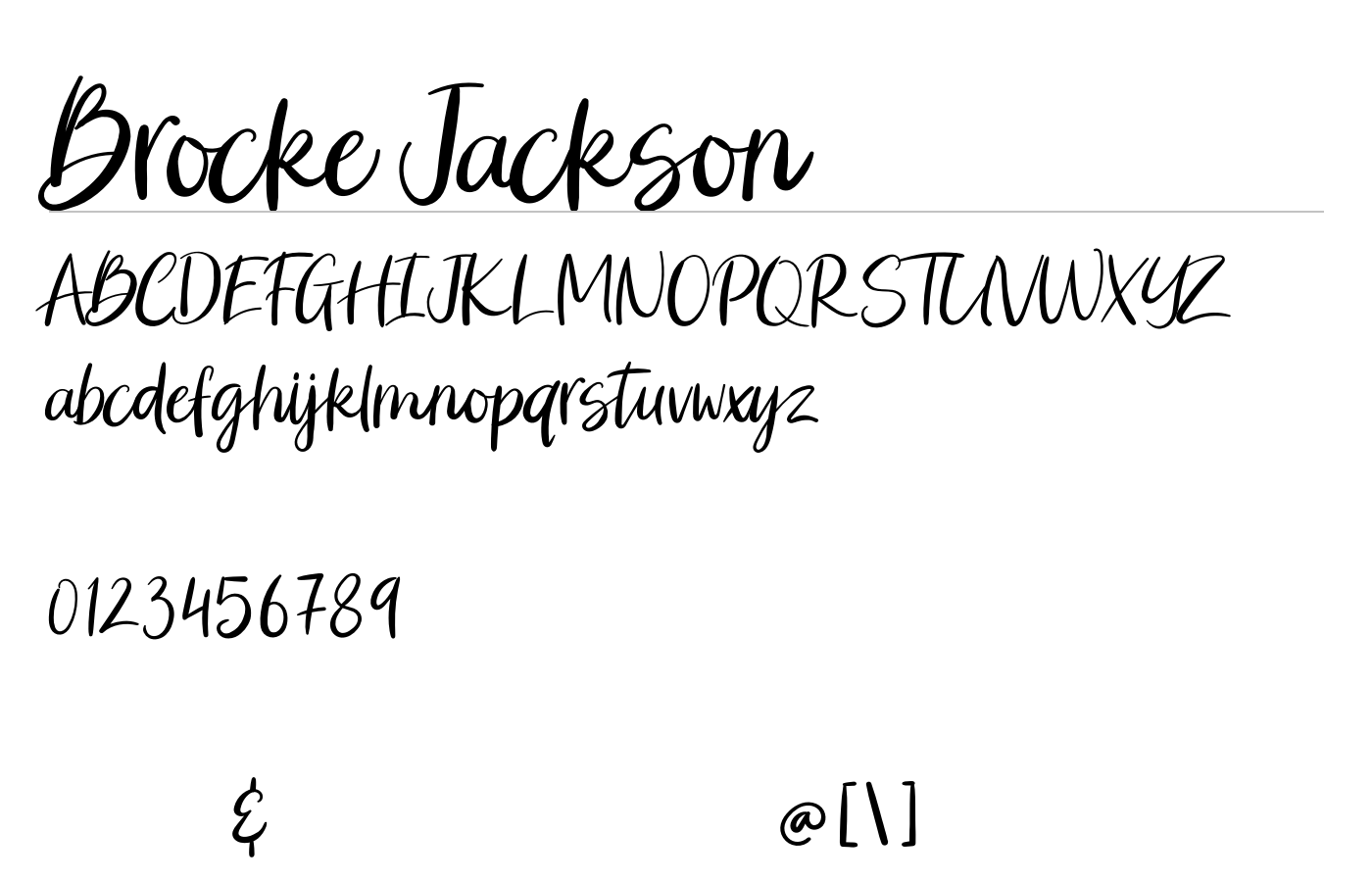 Brocke Jackson Font preview