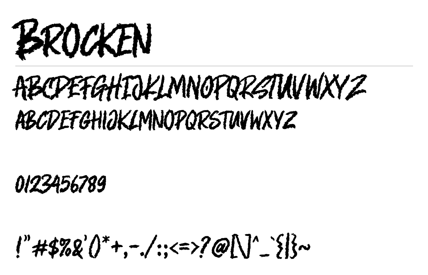Brocken Font preview