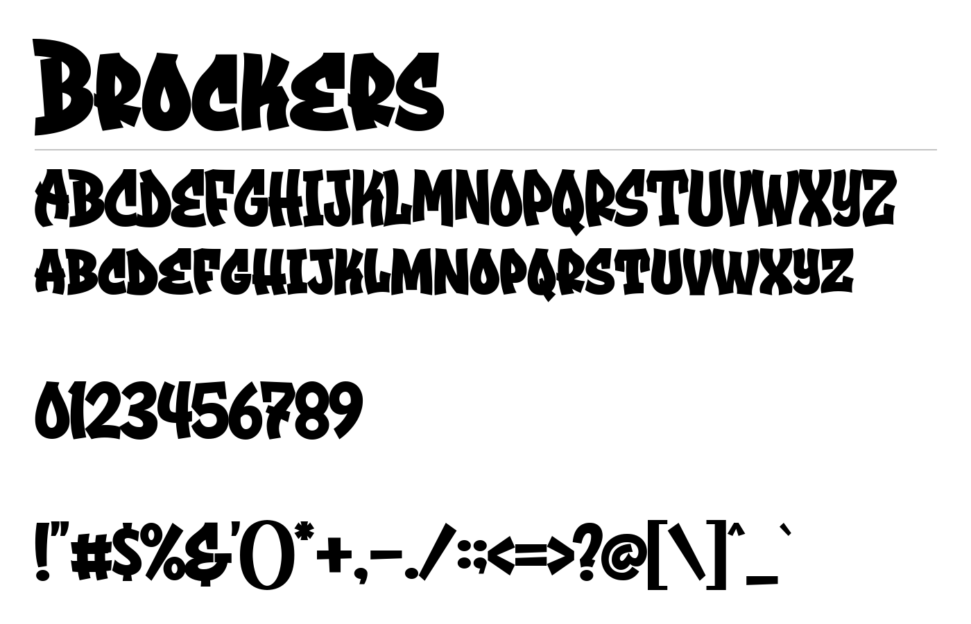 Brockers Font preview