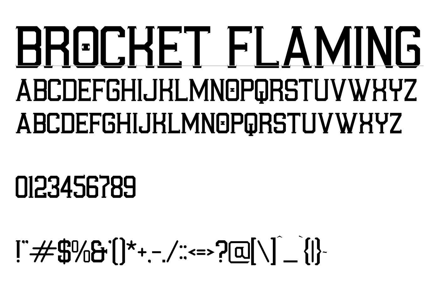 BROCKET FLAMING Font preview