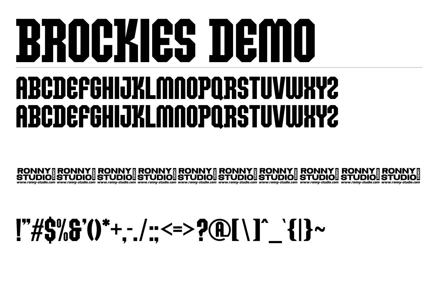 Brockies Demo Font preview
