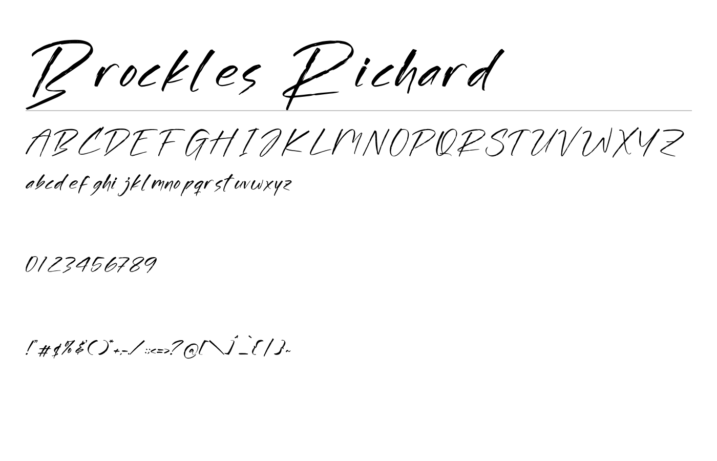 Brockles Richard Font preview