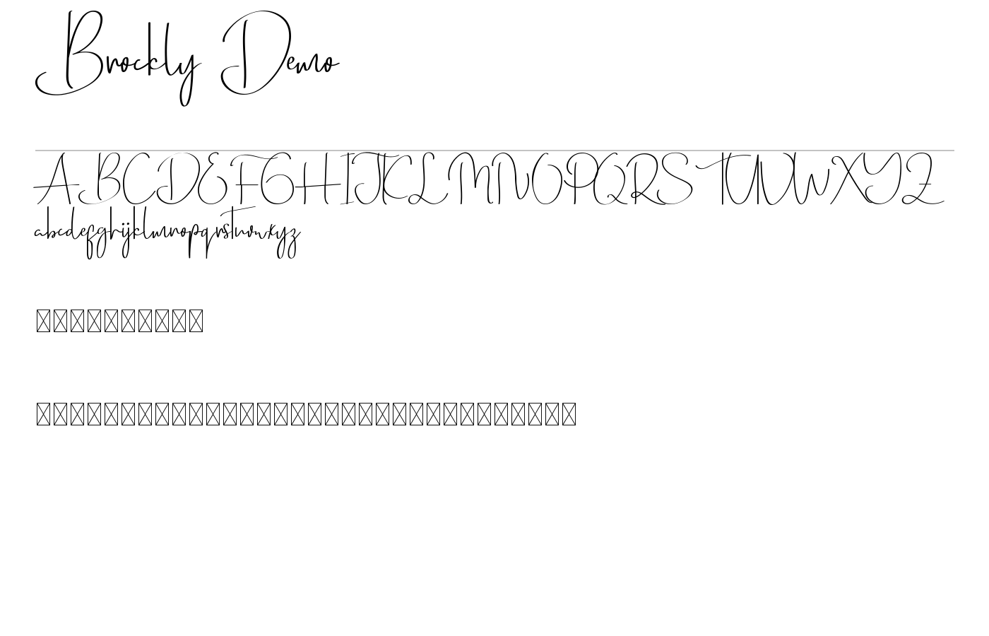 Brockly Demo Font preview