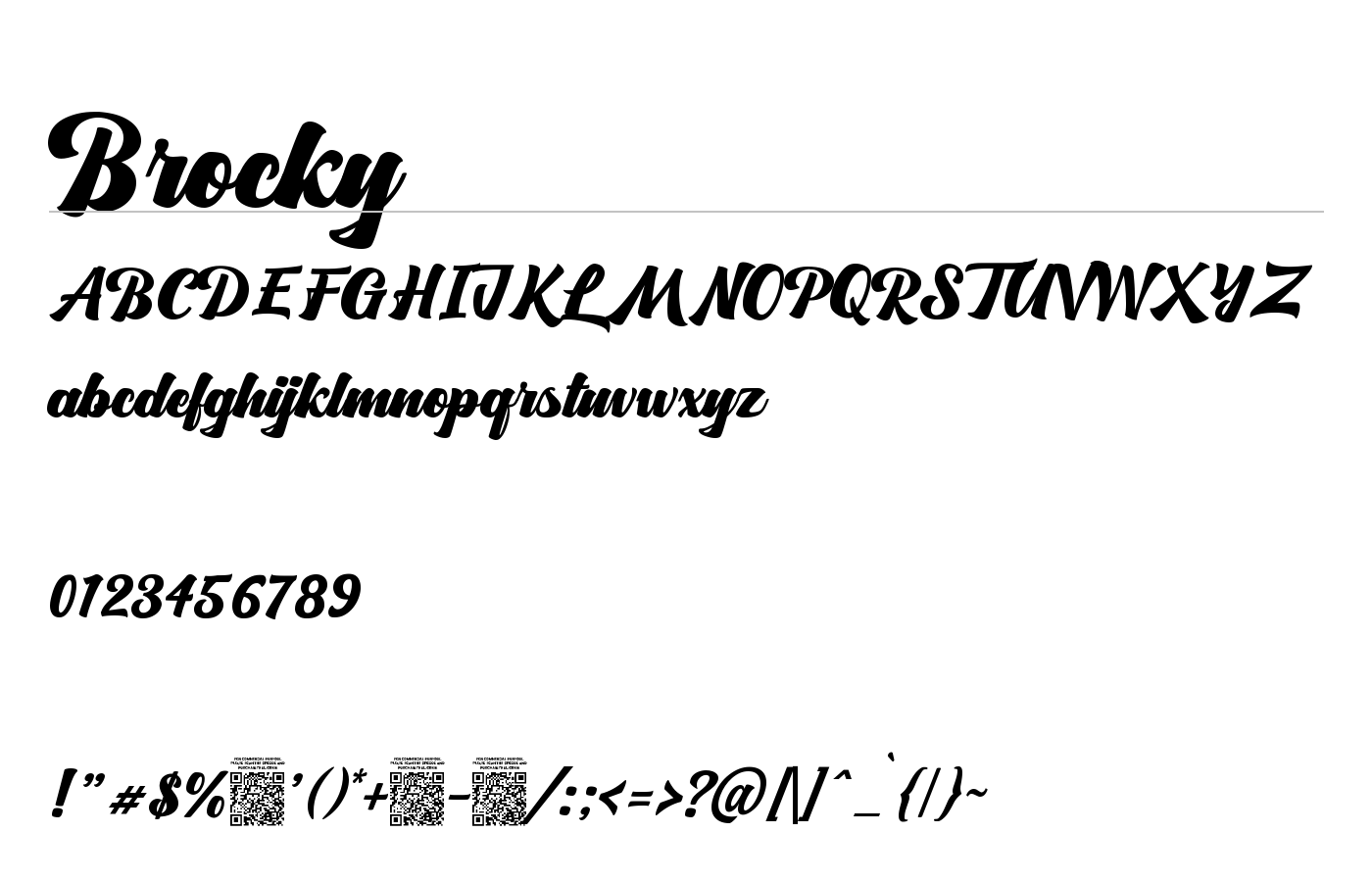 Brocky Font preview