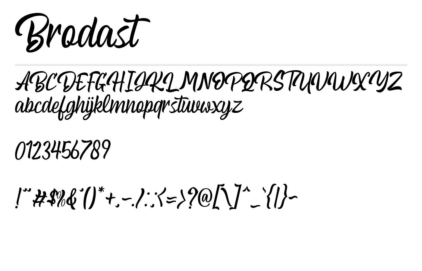 Brodast Font preview