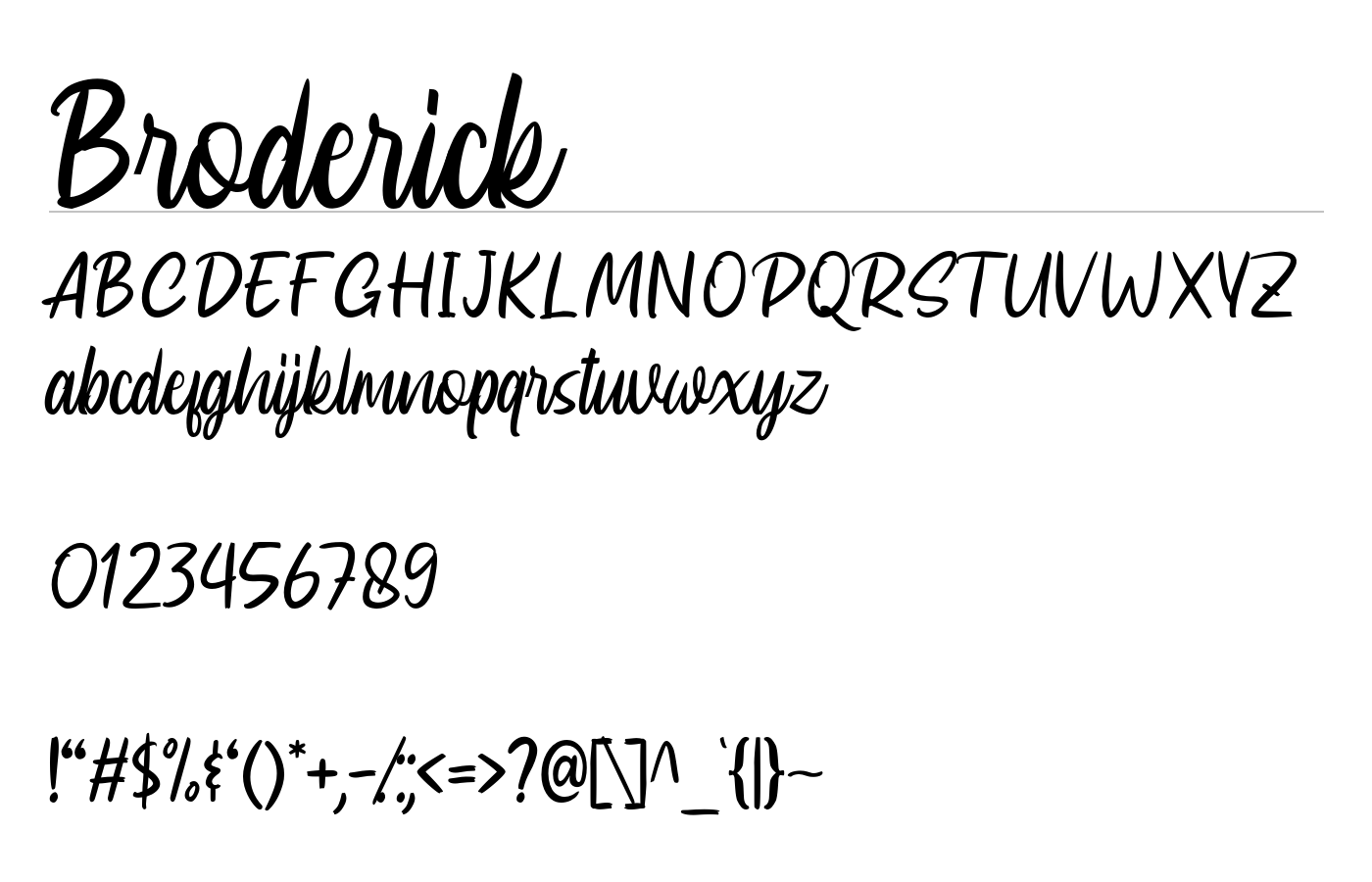 Broderick Font preview
