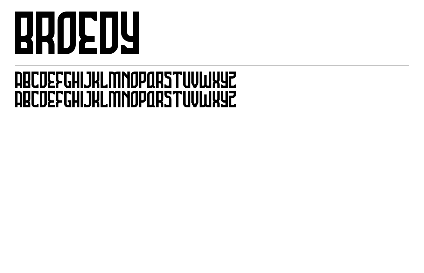 Broedy Font preview