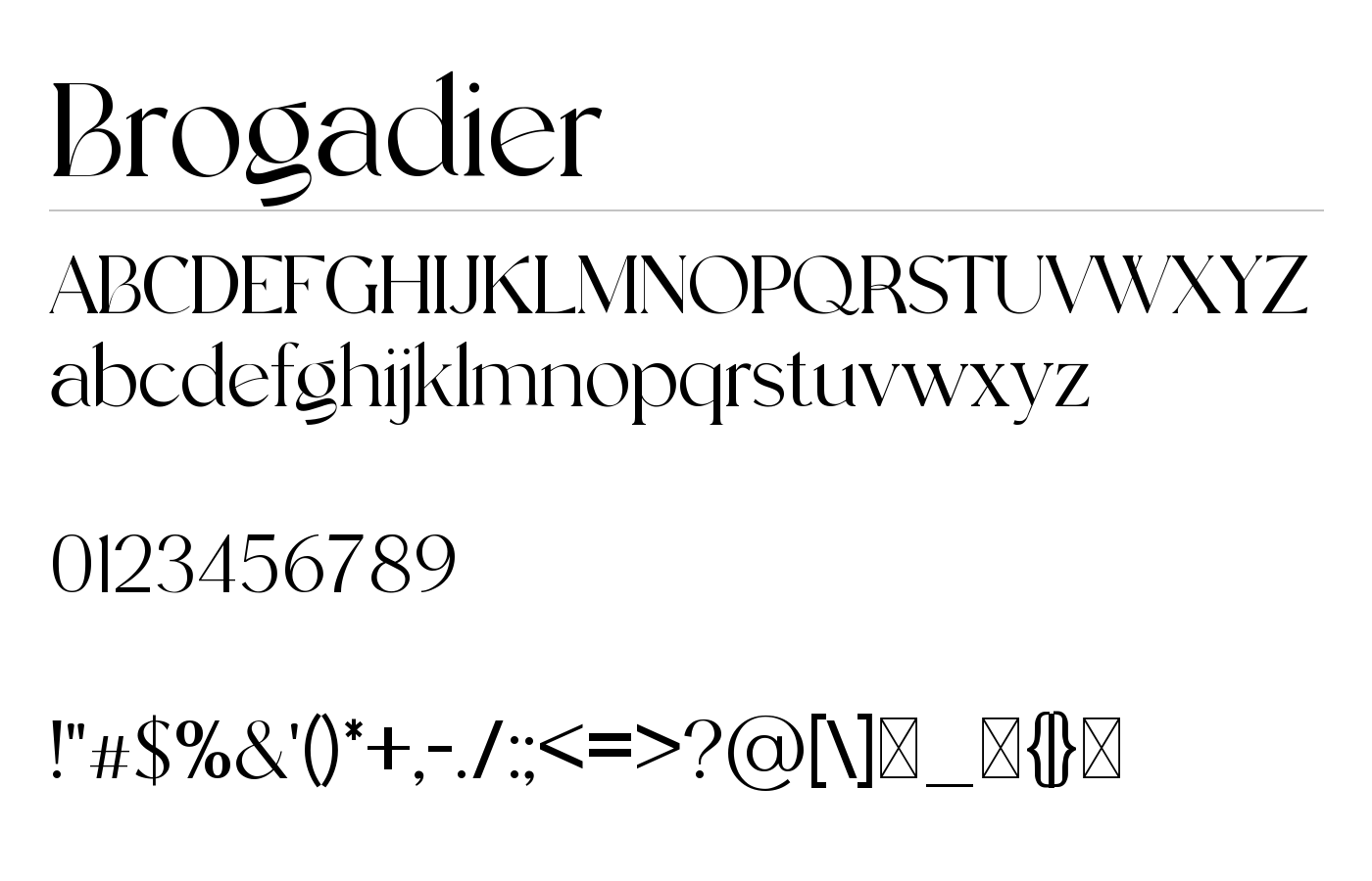 Brogadier Font preview