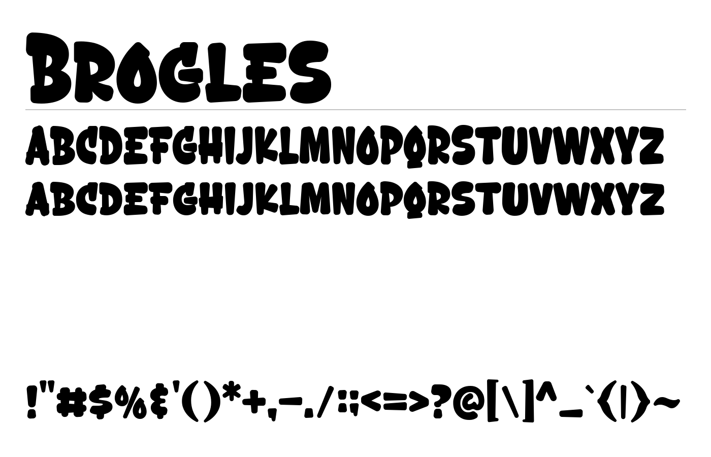 Brogles Font preview