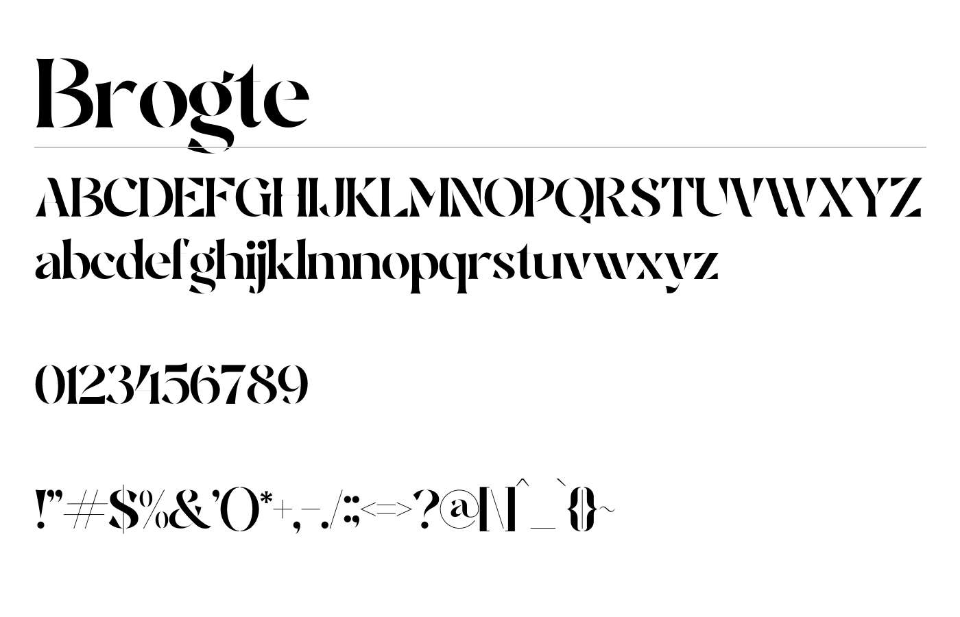 Brogte Font preview