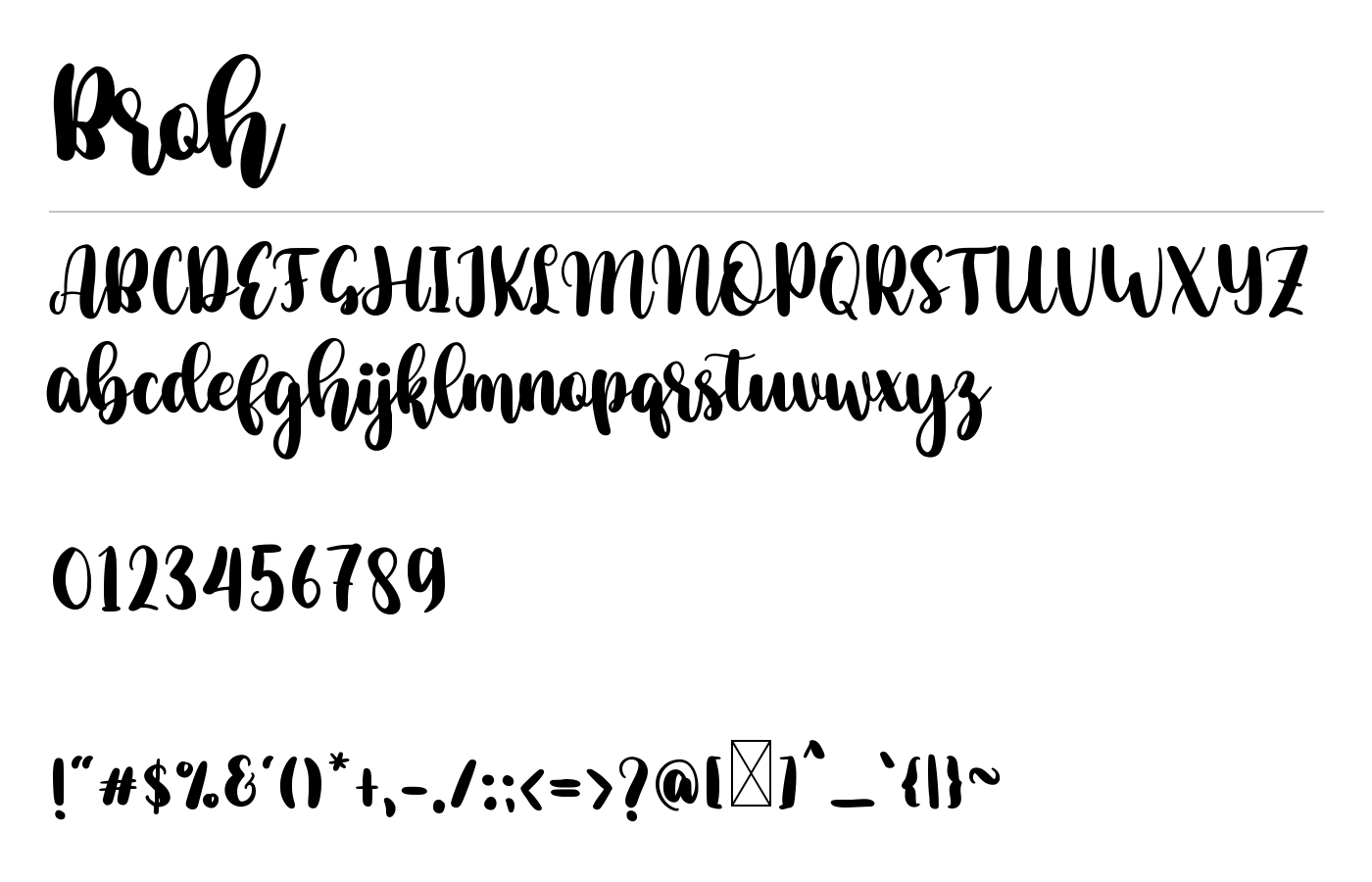 Broh Font preview