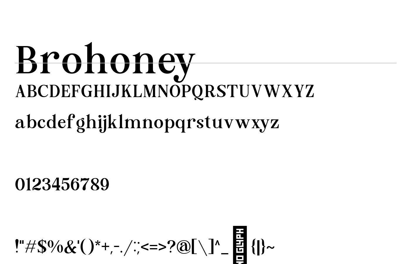 Brohoney Font preview