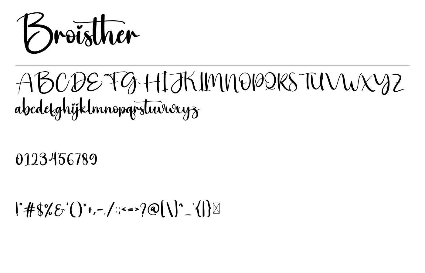 Broisther Font preview