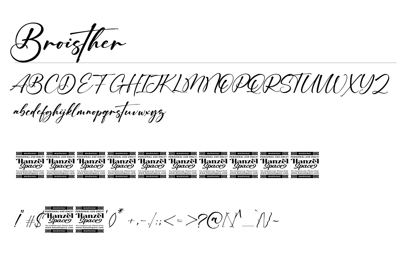 Broisther Font preview