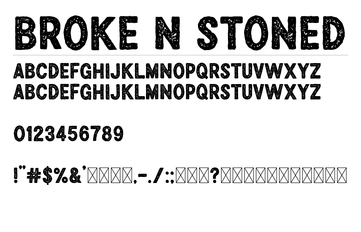 Broke N Stoned Font preview