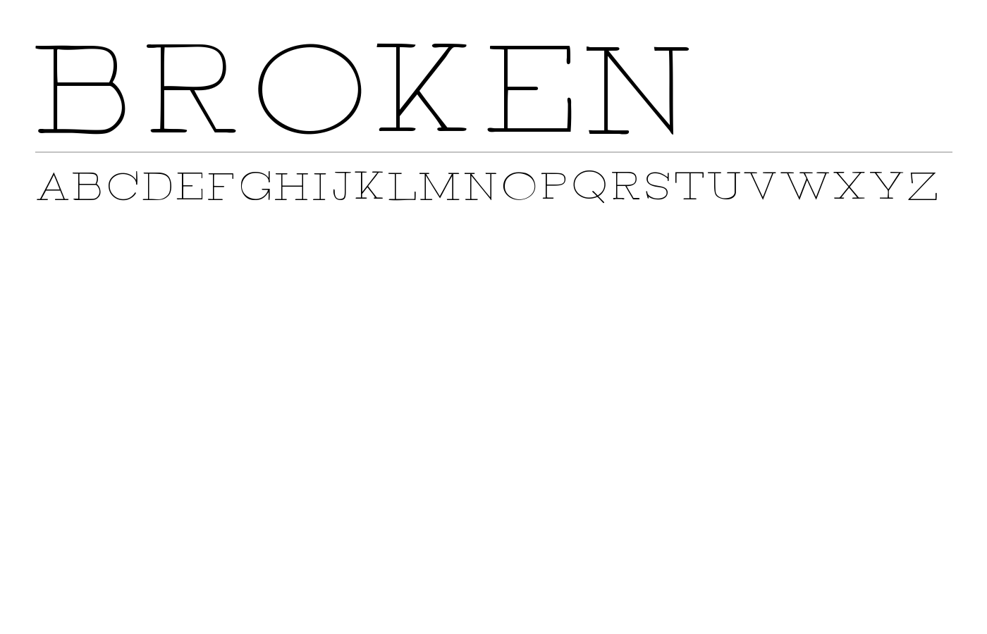 BROKEN thin demo Font preview