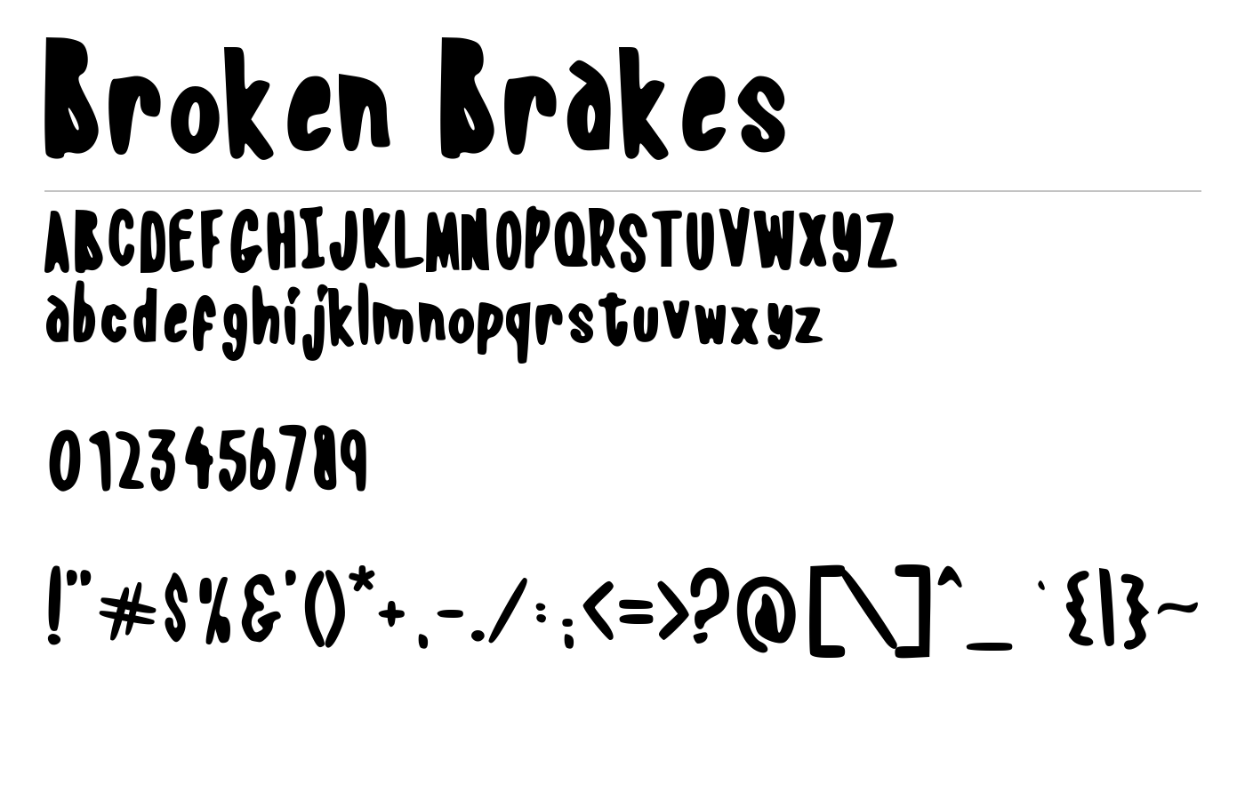 Broken Brakes Font preview