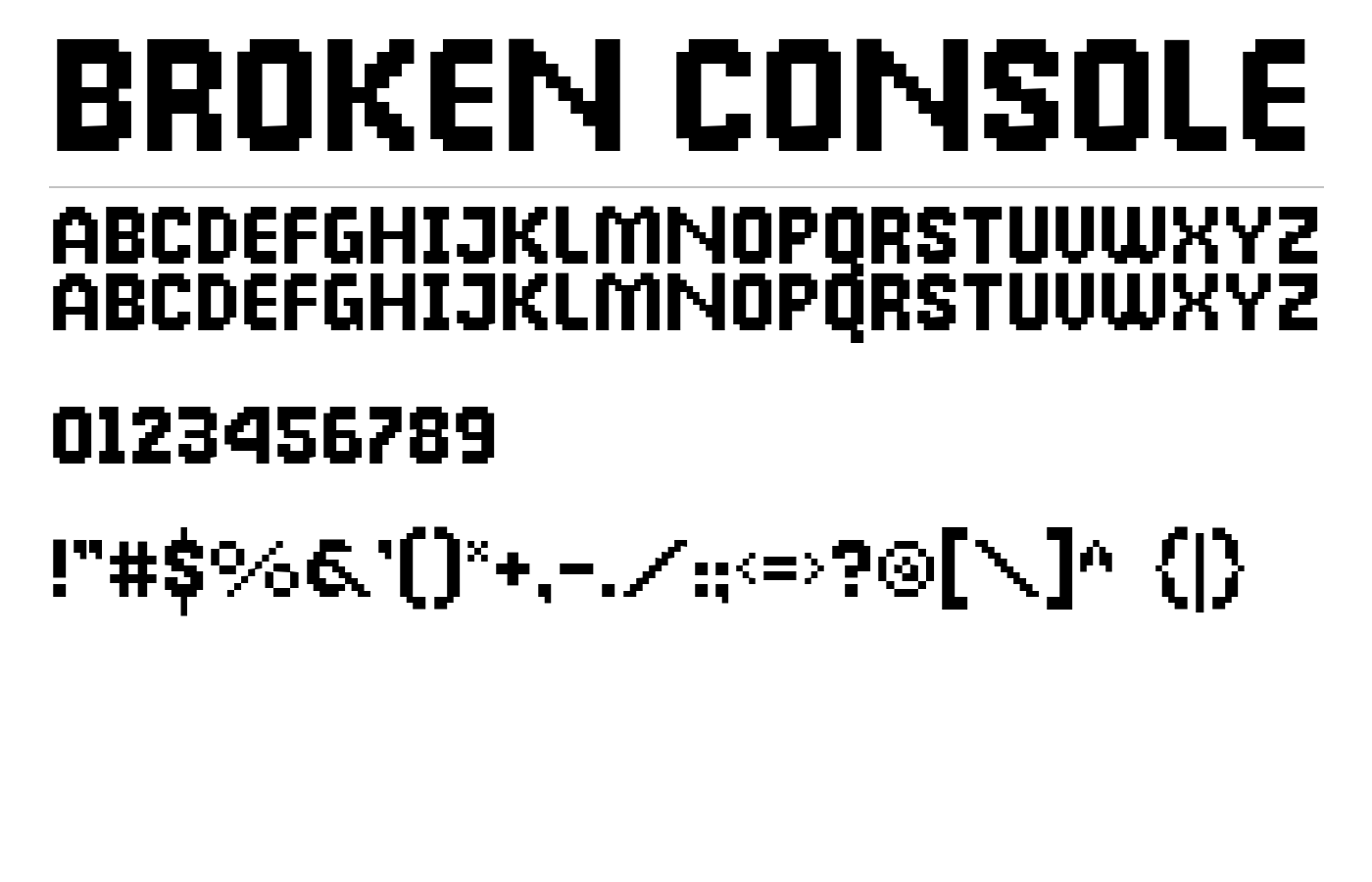 Broken Console Font preview