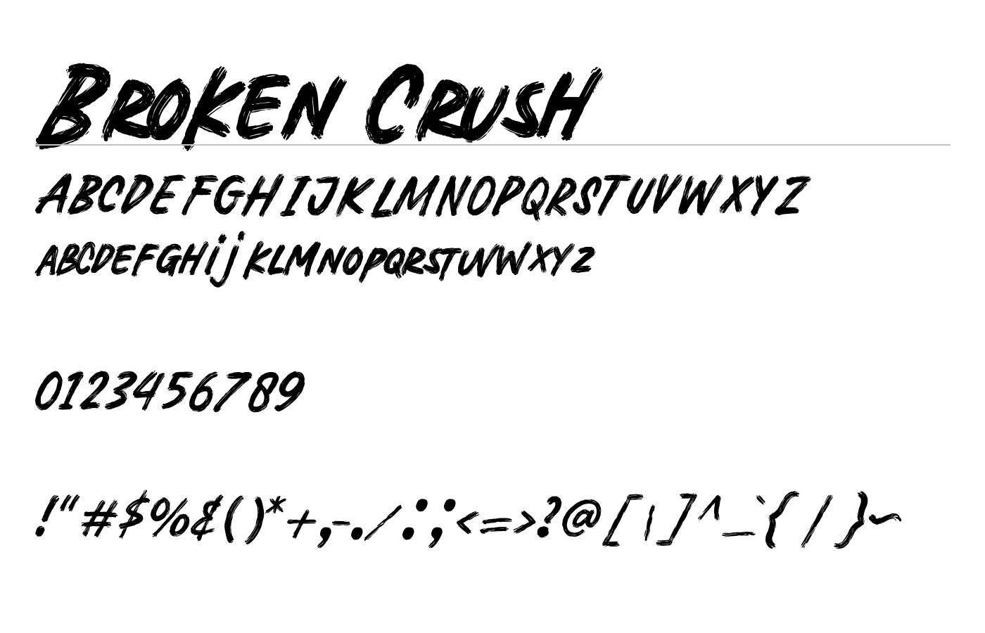 Broken Crush Font preview
