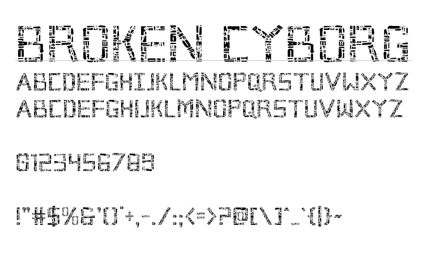 Broken Cyborg Font preview