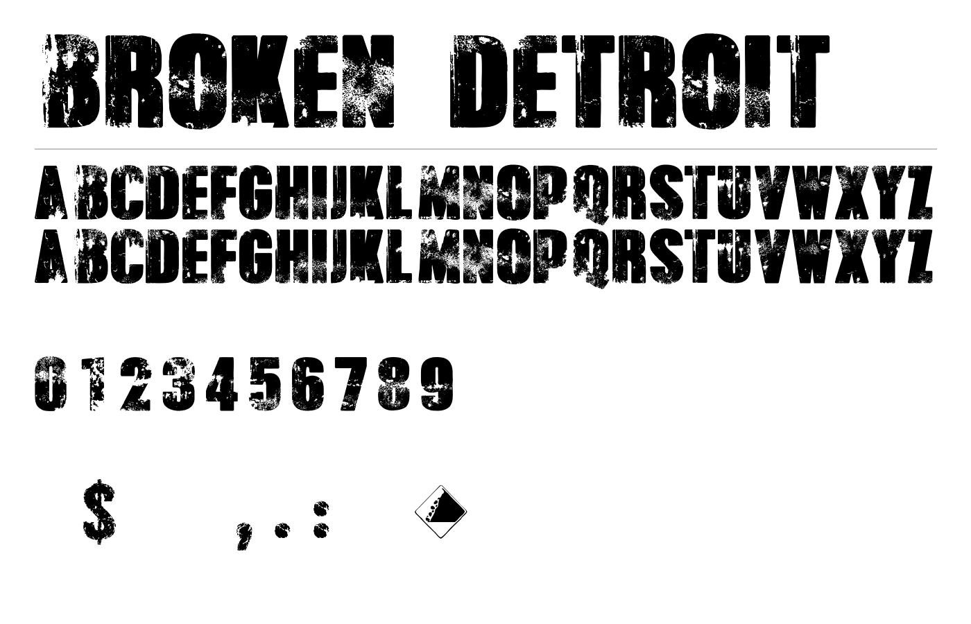 Broken Detroit Font preview