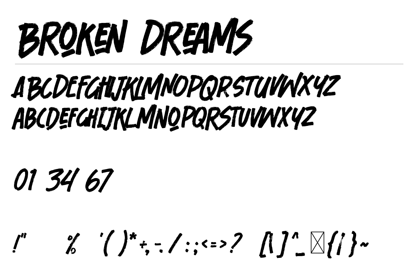 Broken Dreams Font preview