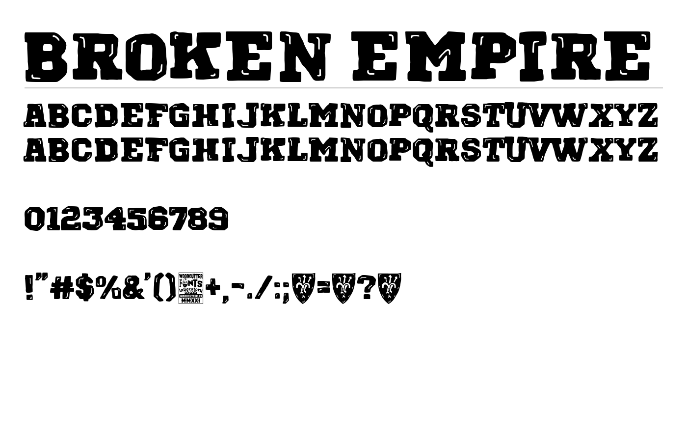 Broken Empire Font preview
