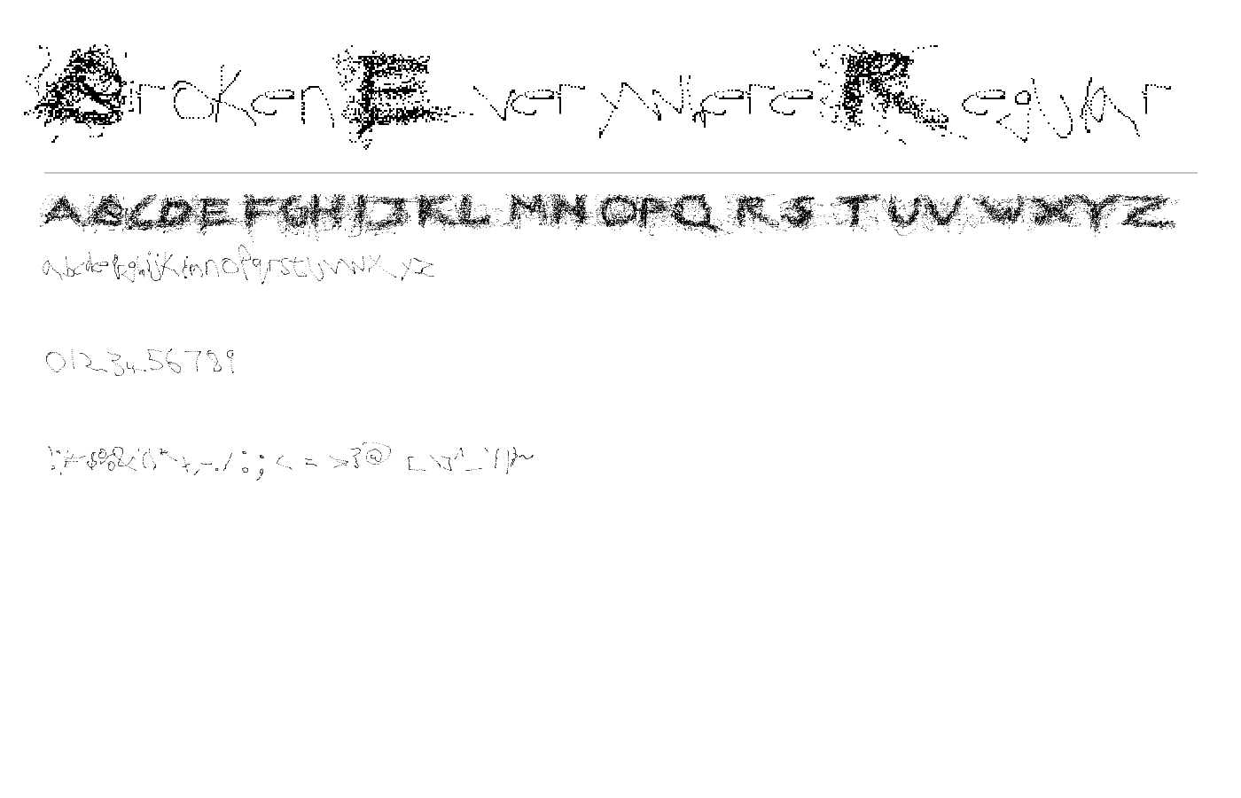 Broken Everywhere Regular Font preview