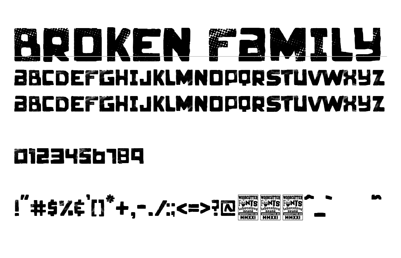 Broken Family Font preview