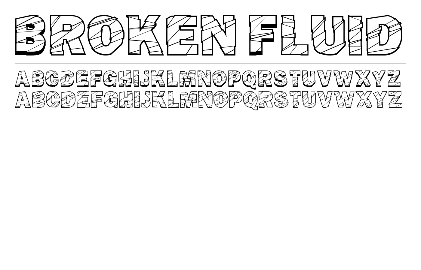 Broken Fluid Font preview