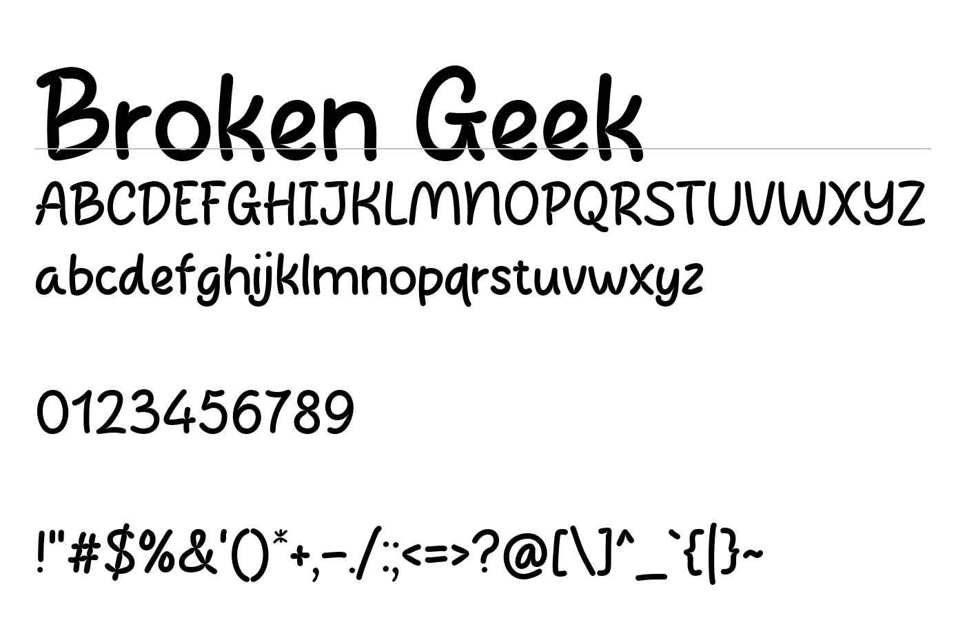 Broken Geek Font preview