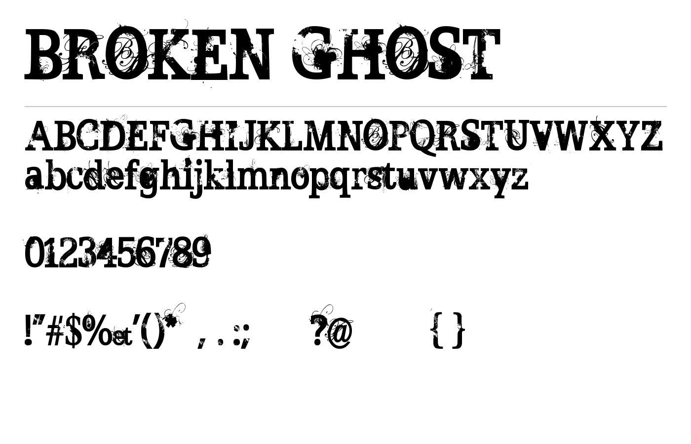 BROKEN GHOST Font preview