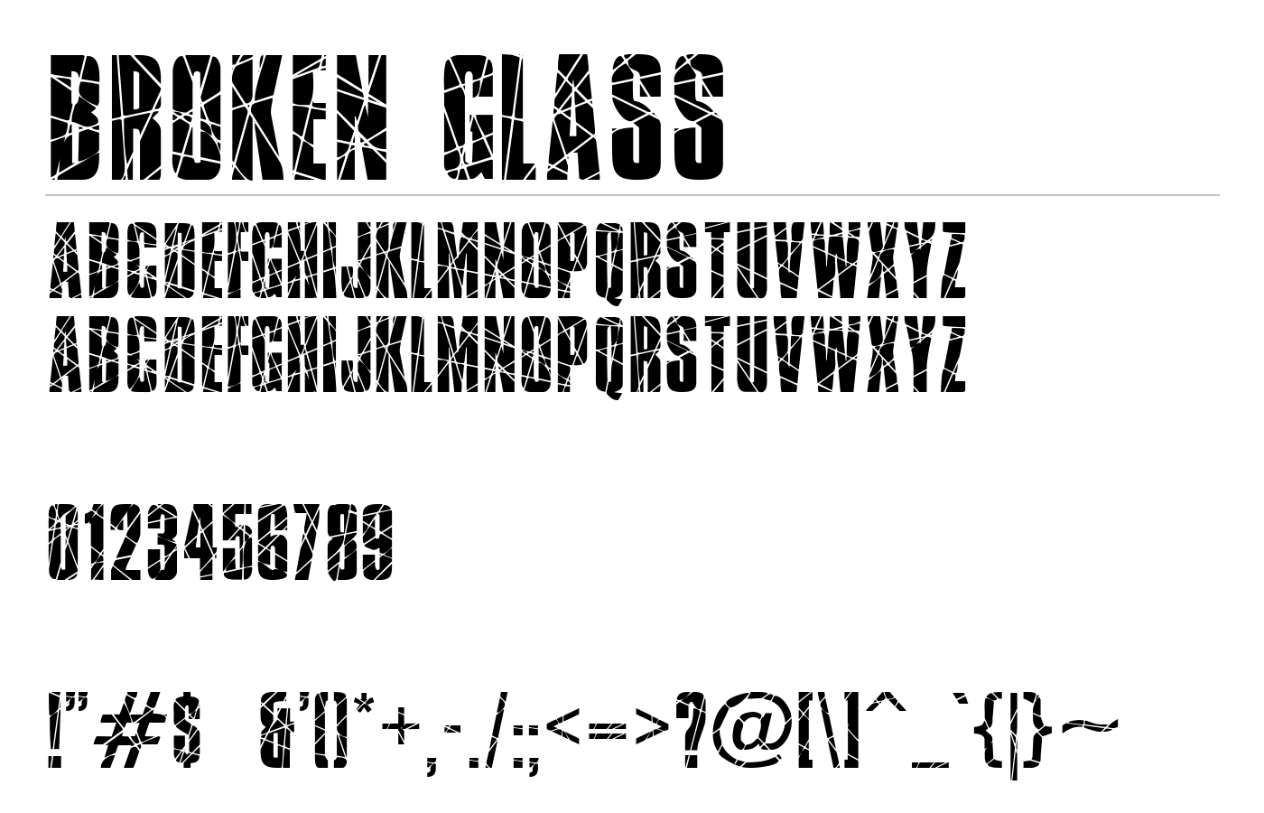 Broken Glass Font preview