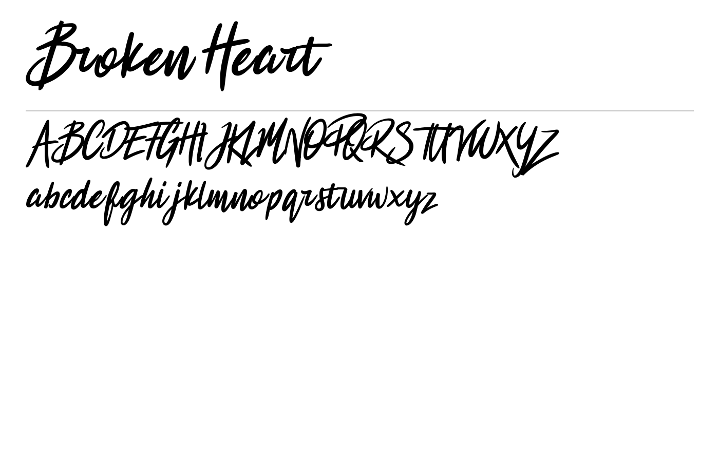 Broken Heart Font preview