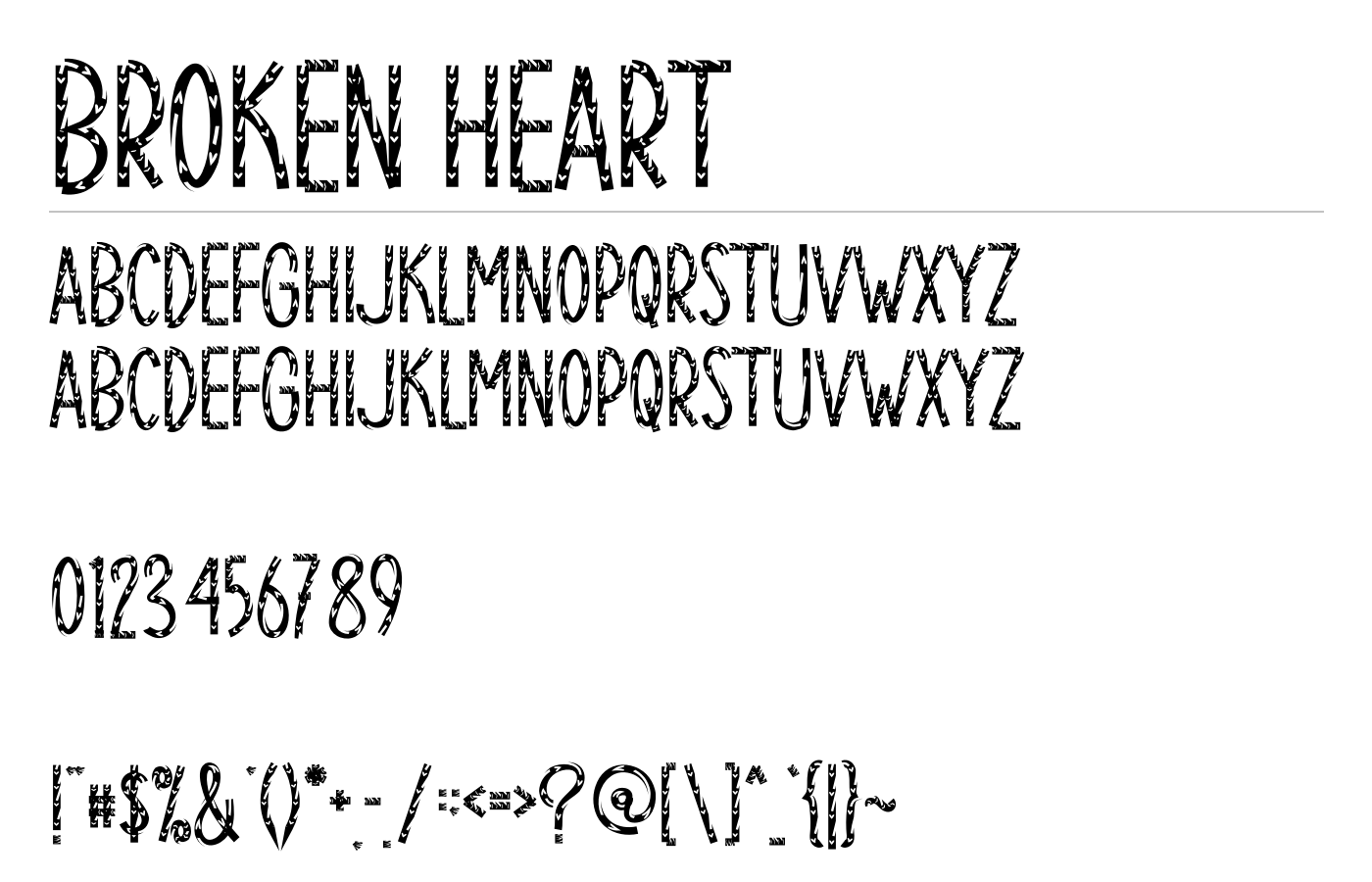 Broken Heart Font preview